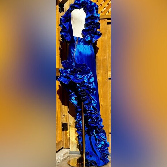 🆕 BRONX & BANCO 🧿 NWOT Aurora Cobalt Blue Gown, Sz L / US 8 - Picture 14 of 15